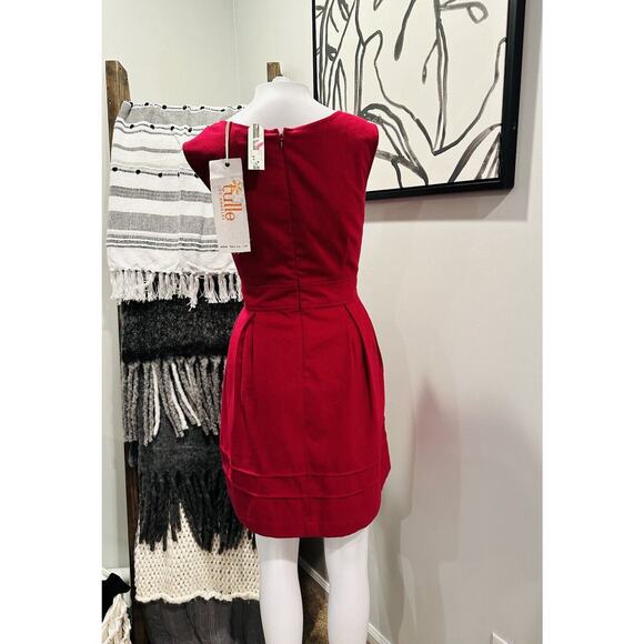 Anthropologie Tulle NEW Dress Women’s Size L Wool Blend Red Burgundy - Picture 3 of 11